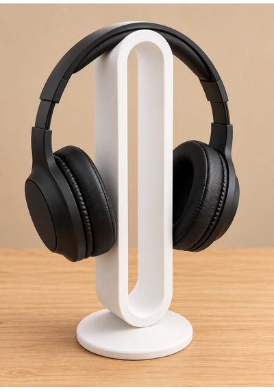 Novie Oval Tasarım Kulaklık Standı - Beyaz