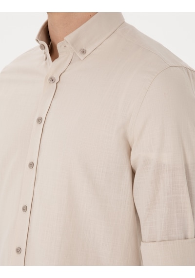 Pierre Cardin Erkek Bej Gömlek Desenli 50307025-vr011 Bej