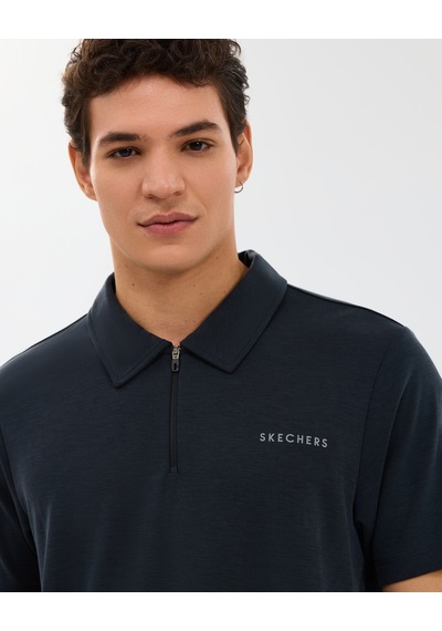 Skechers M Soft Touch Pique Polo Erkek Siyah Polo Yaka Tshirt S2610086-3817