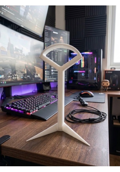 Oyuncu Kulaklık Standı Masaüstü Tutucu, 23 Cm, Beyaz