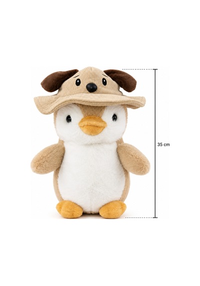 Yumuşacık Sevimli Büyük Boy Penguen Peluş Oyuncak 35 Cm Bej
