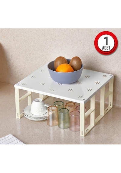 1 Adet Dolap İçi Düzenleyici Raf Tabak Bardak Rafı Metal Raf Metal 30 X 30 Beyaz Tr Diğer