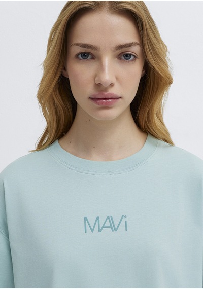 Mavi - Mavi Logo Baskılı Yeşil Tişört 1613884-71456