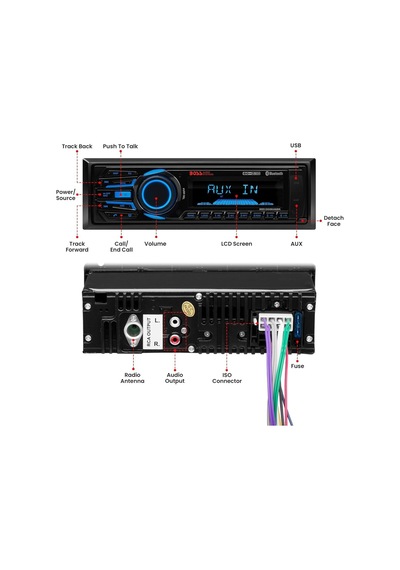 Boss Audio Systems Mr1308Uabk Usb, Aux Girişli Bluetoothlu Marin Teyp