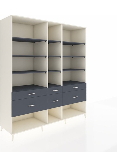 Kronos Dolap 12 Raflı 6 Çekmeceli 220x59x243 Aytaşı-antrasit/antrasit Çok Renkli Kronos Dolap 12 Raflı 6 Çekmeceli 220x59x243 Aytaşı-antrasit/antrasit Çok Renkli
