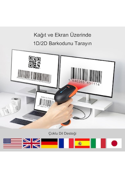 Tera Pro Kablosuz 1d 2d Qr Kablosuz Barkod Okuyucu Hw0002