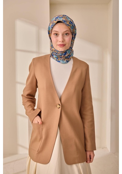 Silk Home Soft Eşarp 73092-08 Hardal, Bebe Mavi, Yanık Sarı, Çikolata Kahve