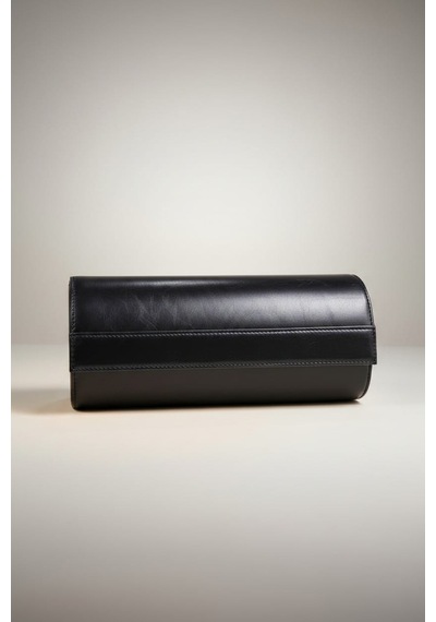 4 Lü Deri Saat Kutusu Silindir Tasarım Taşınabilir Saat Saklama Organizer 24x11x7 Cm Siyah