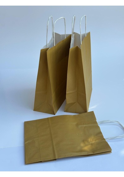1.kalite 18x8x24cm 5 Li Yağ Yeşili Renkli Kraft Kağıt Çanta Hediye Poşeti Hediye Paketi Kraft Çanta
