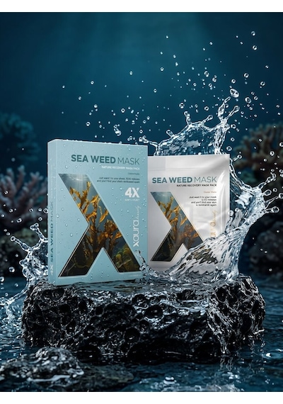 Xaura Beauty Seaweed Mask Doğal Deniz Yosunu Özlü Canlandırıcı Ve Onarıcı Kağıt Yüz Maskesi 4'lü