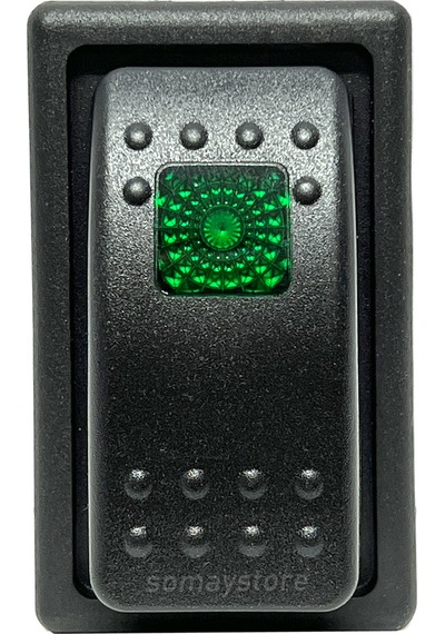 Goldsea Marine Tekne Anahtar Switch Çerçeveli 52X27Mm Yeşil Led Yeşil