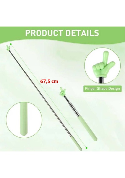 2li Set Uzayan Rehber Sunum Tahta Öğretmen Vb Çubuğu 68cm Ve 102cm Teleskopik İşaret Ve Parmak Çubuk Siyah-siyah