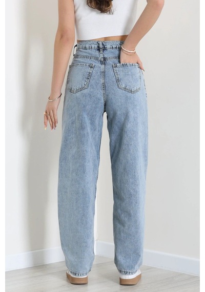 Modi Baggy Kot Pantolon Açıkmavi - 31536.2088. Altın - Siyah