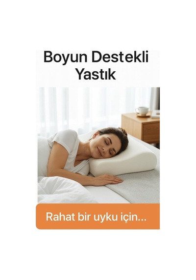 Boyun Destekli Visko Ortopedik Yastık, Ergonomik Tasarım, Taşıma Çantalı