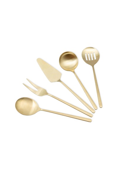 The Mia Giallo Servis Seti Gold 5 Parça - Servis Takımı Bej