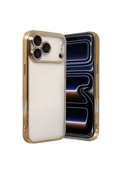 Apple Uyumlu iPhone 17 Pro Max Uyumlu Lensli Silikon - Gold