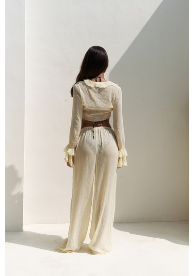 Mai Collection Mai Studios Co. Olivia Sarı Gömlek Pantolon Takım Sarı
