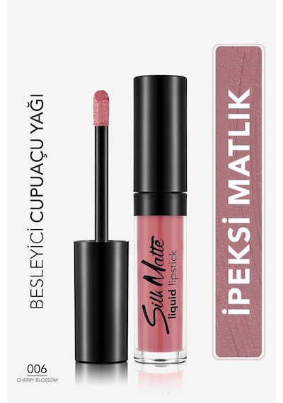 Flormar Kadife Dokulu Likit Mat Ruj - Silk Matte Liquid Lipstick - 006 CHERRY BLOSSOM - 8690604397358