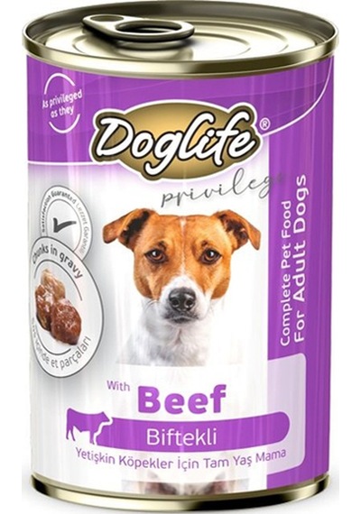 Doglife Biftekli Yetişkin Konserve Köpek Maması 12 x 400 G