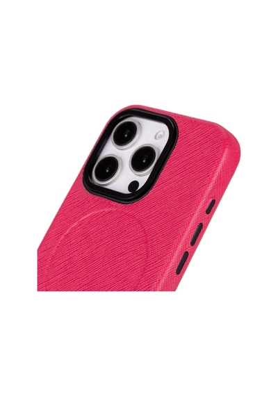 Bloomcase Aeris Electric Fuchsia Apple iPhone Uyumlu 16 Pro Magsafe Hakiki Deri Kılıfı Fuşya