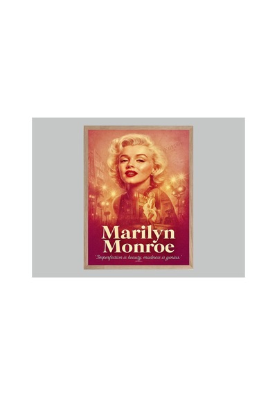 Marilyn Monroe Doğal Ahşap Çerçeveli Tek Parça Dekoratif Tablo Çok Renkli - 820357360 Çok Renkli