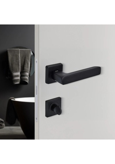 Sese Mira Modeli Rozetli Wc Kapı Kolu Siyah 200-207r-02-02