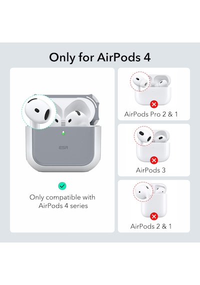 Esr Apple Uyumlu AirPods 4 2024 Halolock Orbit Hybrid Magsafe Kılıf Beyaz