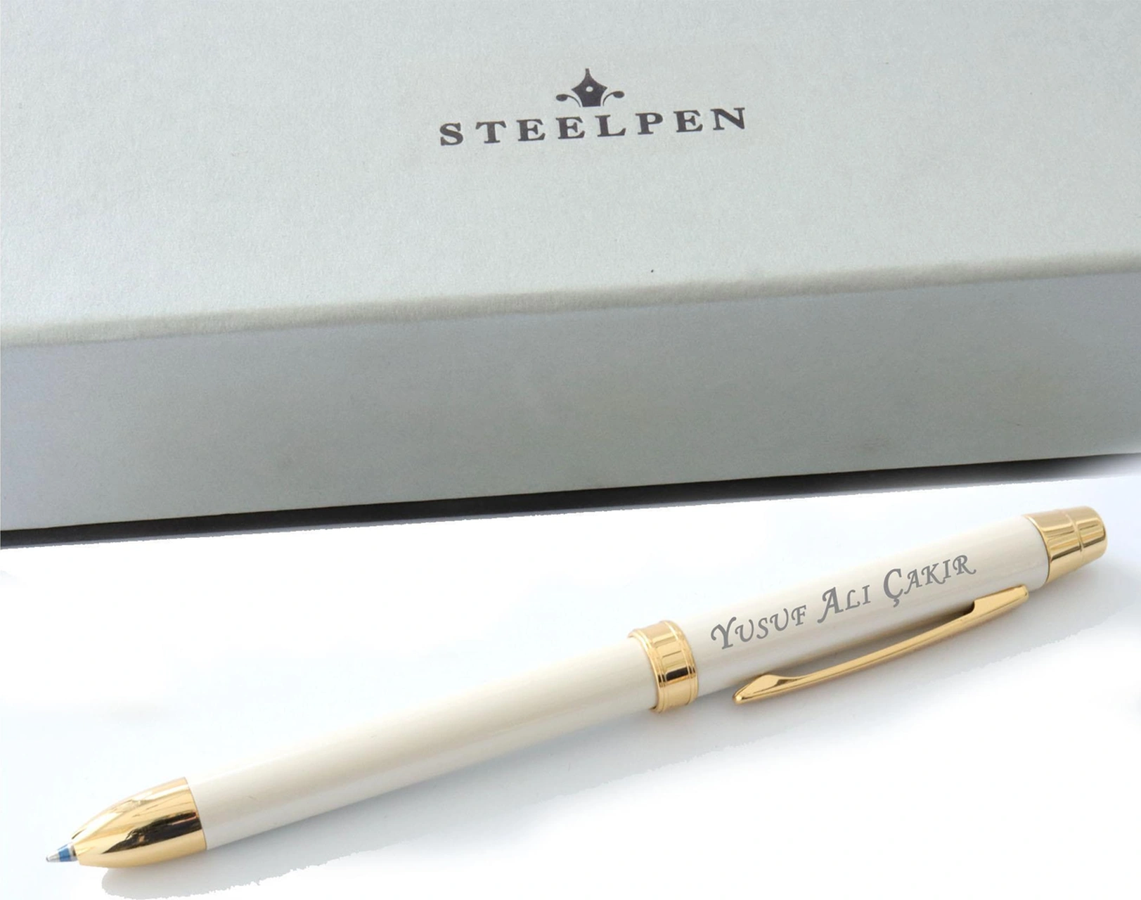 İsme Özel 3 Fonksiyonlu Steel Pen Metal Kalem Çok Renkli