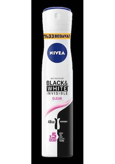 Nivea Black & White Clear Kadın Sprey Deodorant 200 ML