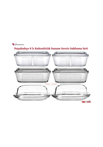 Paşabahçe Basic Frigo 6 Lı Cam Kahvalılık Tereyağlık Peynirlik