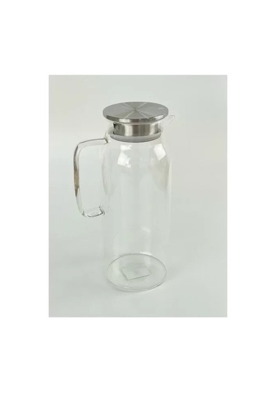 Home 1500 Ml Borosilikat Cam Su Sürahisi - Metal Kapaklı Ve Isıya Dayanıklı