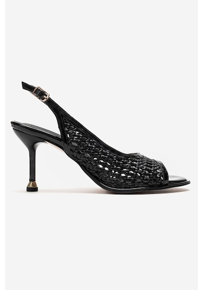 Luvishoes Bonıto Siyah Örgü Kadın İnce Topuklu Ayakkabı