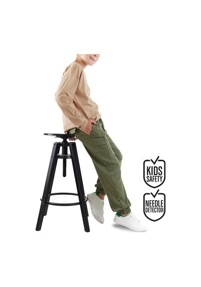 Denokids Erkek Çocuk Dikişli Haki Gabardin Pantolon