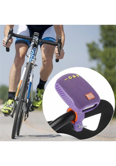 Etashop Bisiklet Bluetooth Hoparlör Taşınabilir Su Geçirmez Çift Bağlantı Fm Radyo Mor
