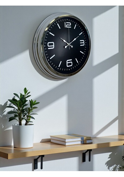 Elegance 40 Cm Metal Büyük Rakamlı Modern Tasarım Krom