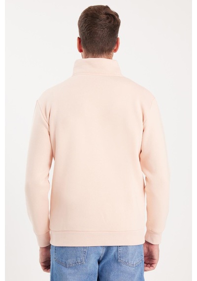 Tudors Unisex Relax Fit Rahat Kesim Pamuklu İçi Polarlı Yarım Fermuarlı Somon Dik Yaka Sweatshirt-35161 Somon Tudors Unisex Relax Fit Rahat Kesim Pamuklu İçi Polarlı Yarım Fermuarlı Somon Dik Yaka Sweatshirt-35161 Somon