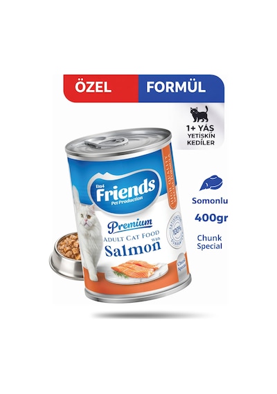 Premium Somonlu Yetişkin Kedi Konservesi 400 Gr Yaş Mama
