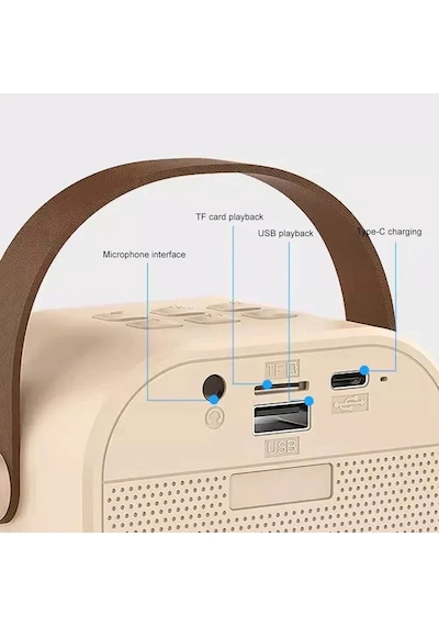 Mini Kablosuz Bluetooth Karaoke Hoparlör Kareoke Makinesi Mavi