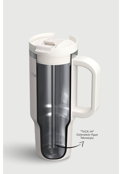 Stevig 2 Moods Tuck-in Tumbler Sızdırmaz Çelik Termos 900 Ml White Sand St-242 Beyaz