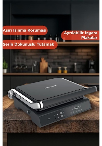 Torima TG-PRO500 2000w Dijital Ekranlı Tost & Izgara Makinesi Çıkarılabilir Plaka