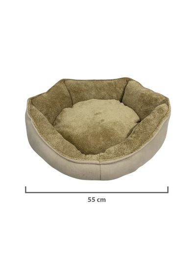 Pribor Yumuşak Silinebilir Kedi Ve Köpek Yatağı 55 Cm Çap Kahverengi
