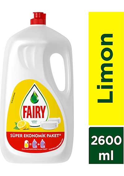 4 Adet Fairy Sıvı Bulaşık Deterjanı 2,6 L Limon