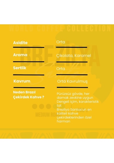 Addis Ababa Coffee - Dünya Kahvesi - Arabica - Brezilya Santos - 250 G