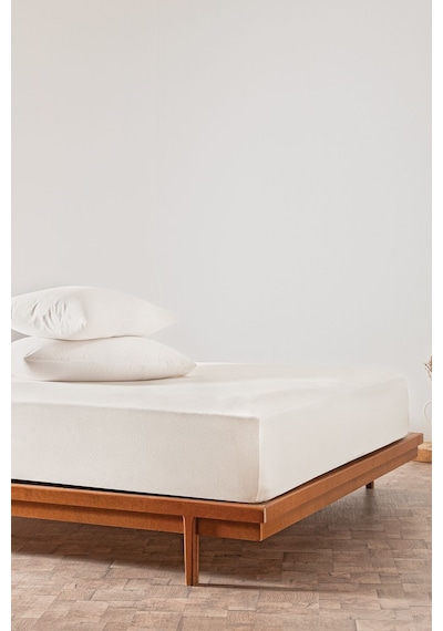 Puffy Feel Tek Kişilik Penye Lastikli Çarşaf - Krem - 100x200 Cm