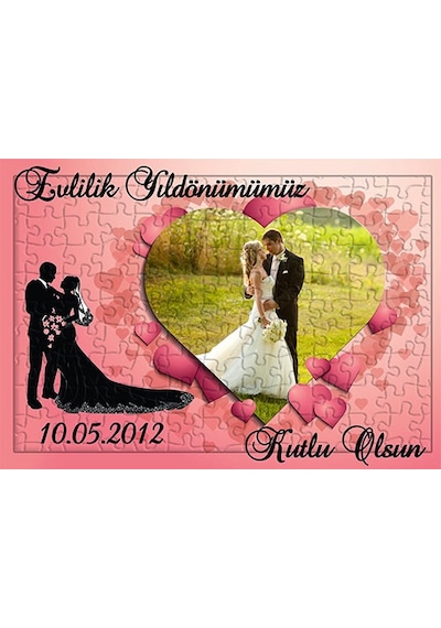 Evlilik Yıldönümü Hediyesi Fotoğraflı Puzzle - Yapboz