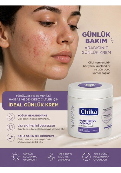 Chika Med + Panthenol Cilt Rahatlatıcı Nemlendirici Krem 400 Ml