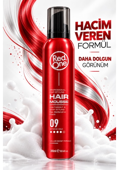 Redone Profesyonel Hair Styling Mousse Strong Hold No:9 & Kolay Şekillendirme, Güçlü Ve Esnek Tutuş 300 Ml