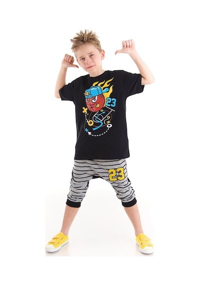 Denokids Mushi Basket Topu Erkek Çocuk T-Shirt Kapri Takım Çok Renkli