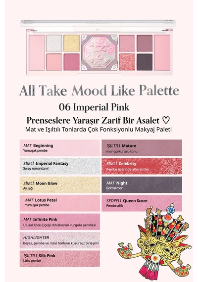 Peripera All Take Mood Like Palette 06 İmperial Pink