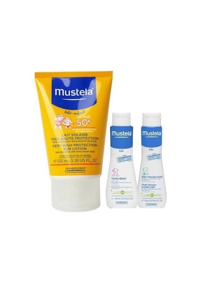 Mustela Bebek Güneş Losyonu 100 ML + Yenidoğan Şampuanı 50 ML + Vücut Losyonu 50 ML
